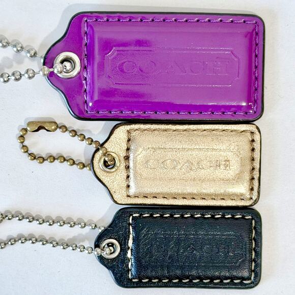 Coach Accessories - 3 Coach Hang Tag Replacement Purple Gold Black 2.5" 1" Bundle
